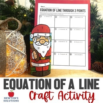 Preview of Writing Equations of Lines Through Two Points Color by Number Christmas Craft