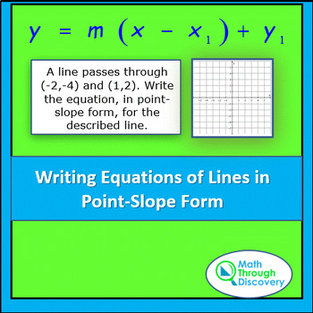 Preview of Alg 1 - Writing Equations of Lines in Point-Slope Form Activity Sheet