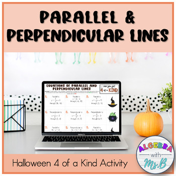 Preview of Writing Equations of Parallel and Perpendicular Lines Halloween Digital Activity