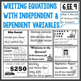 Writing Equations with Independent and Dependent Variables 6.EE.9