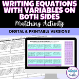 Writing Equations with Variables on Both Sides Digital Act