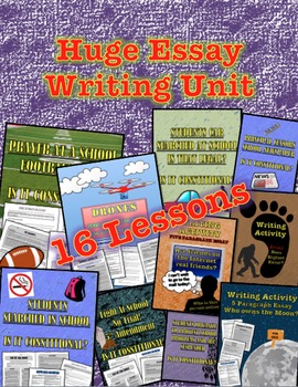 Preview of Essay Writing Unit: 16 Lessons on: "How to Write an Essay"