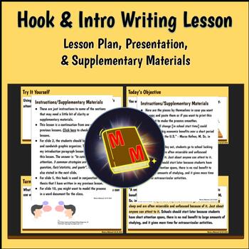 Preview of Writing Essays Lesson: Hook & Introduction Paragraph