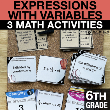 Preview of Writing & Evaluate Expressions with Variables 6th Grade Order of Operations