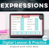 Writing & Evaluating Algebraic Expressions Digital Lesson 