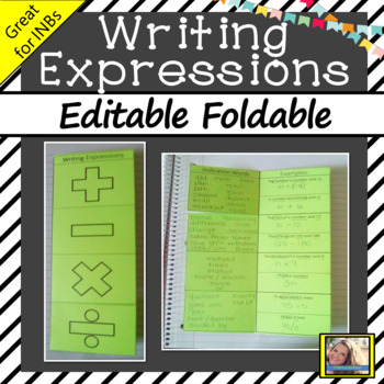 Preview of Writing Expressions Editable Foldable