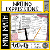 Writing Expressions Math Activities  - No Prep - Print and