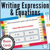 Writing Expressions and Equations Boom Cards