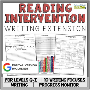 Preview of Writing Extension - Levels Q-Z