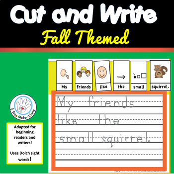 Preview of FALL Cut and Write Differentiated Writing with CVC Words Sentence Practice