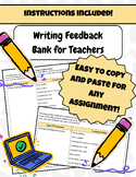 Writing Feedback Bank for Teachers