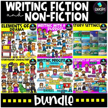 Preview of Writing - Fiction and Non-Fiction Clip Art Bundle {Educlips Clipart)