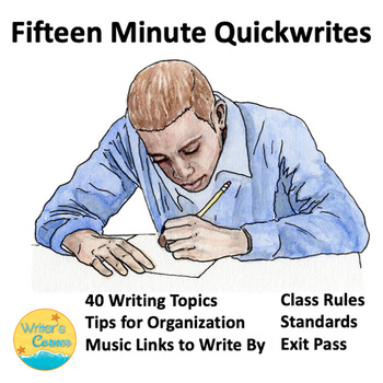 Preview of Writing Fluency: 90 15 Minute Quickwrites, 40 Writing Topics, Test Prep,Sub