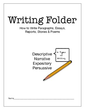 Preview of Writing Folder: Paragraphs, Essays, Stories, Reports & Poems
