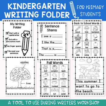 Preview of Writing Folder | Writing Office Folder Kindergarten 1st & 2nd Grade Writing