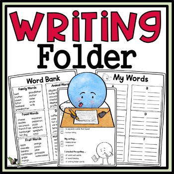 Preview of Writing Folder with Personal Word Wall and Editing Checklist
