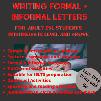 Preview of Writing Formal/Informal Letters for Adult ESL Students