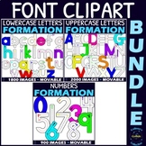 Writing Formation Font Clipart BUNDLE - Handwriting - with