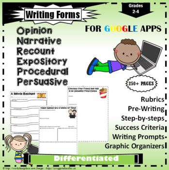 Preview of Writing Forms Bundle in Google Apps