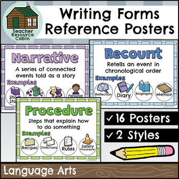 Preview of Writing Forms Posters - Bulletin Board (Language Arts)