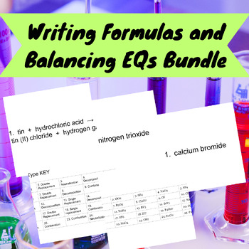 Preview of Writing Formulas and Balancing Equations Chemistry Review Slides Bundle