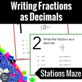 Writing Fractions as Decimals Activity