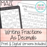 Writing Fractions as Decimals Worksheet - Maze Activity