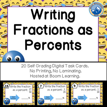 Preview of Writing Fractions as Percents Boom Cards--Digital Task Cards