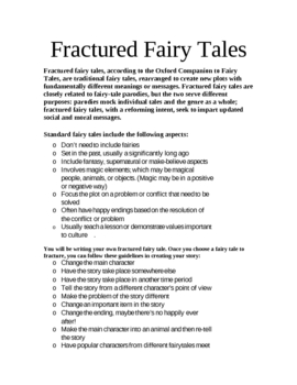 Preview of Writing---Fractured Fairy Tale Activity