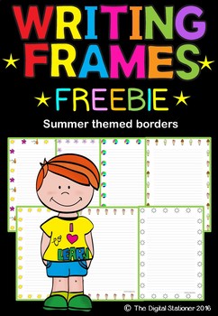 Preview of Writing Frames (Summer Themed Borders) FREEBIE - 35 printables