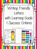 Letter Writing with Learning Goals, and Success Criteria