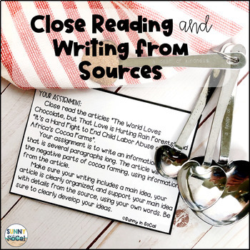 Preview of Writing From Sources | Writing Prompts Citing Text Evidence