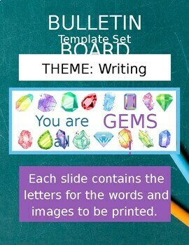 Preview of Writing Gems Bulletin Board Editable