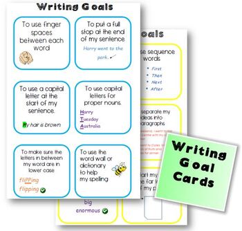 Preview of Student Writing Goal Cards