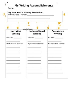 Preview of Writing Goal Setting for Students (Lucy Caulkins Units)