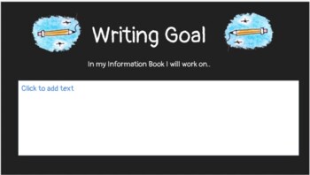 Preview of Writing Goal for Information Book