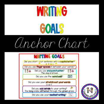 Preview of Writing Goals Anchor Chart