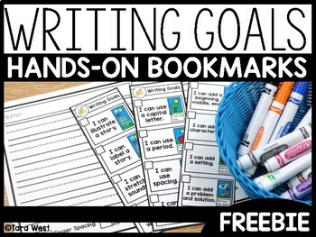 Preview of Writing Goals Bookmarks and Writing Paper FREEBIE
