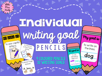 Preview of Writing Goals Individual Pencil