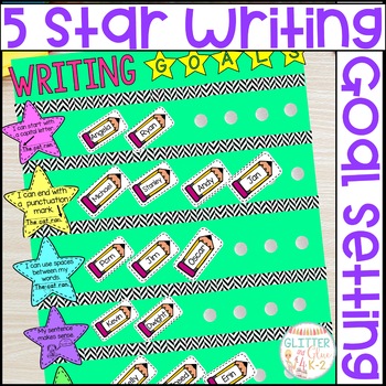 Preview of Writing Goal Setting Poster For Kindergarten - Editable