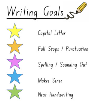Preview of Writing Goals Stage 1