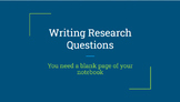 Writing Good Research Questions