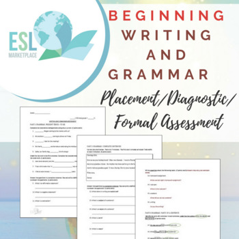Preview of BEGINNING Writing & Grammar Placement / Diagnostic / Formal Assessment
