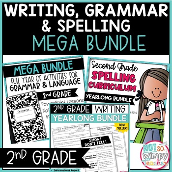 Preview of Writing, Grammar, and Spelling Bundle SECOND GRADE