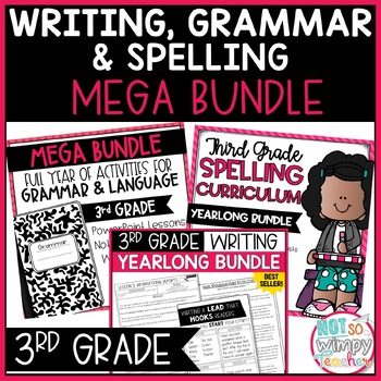 Preview of Writing, Grammar, and Spelling Bundle THIRD GRADE