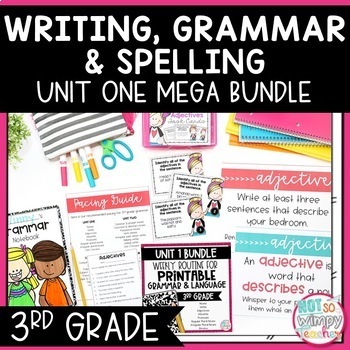 Preview of Writing, Grammar, and Spelling Unit 1 Bundle THIRD GRADE