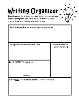 Writing Graphic Organizer by Cameron Howard | TPT