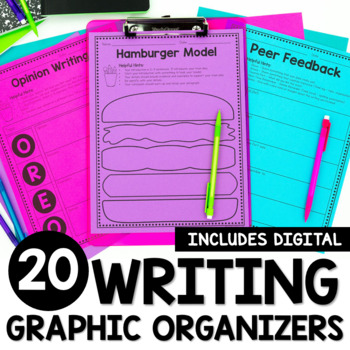 Preview of Writing Graphic Organizers - Digital and Print
