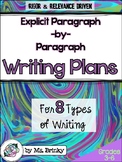 Writing Graphic Organizers Plans for 8 Different Genres