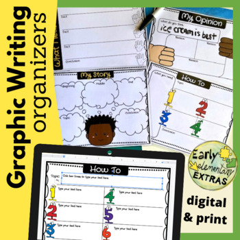 Preview of Writing Graphic Organizers Opinion, Narrative, Informational, Plus Google™
